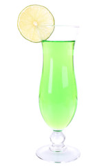 Glass of cocktail isolated on white