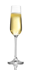 Glass of champagne, isolated on white