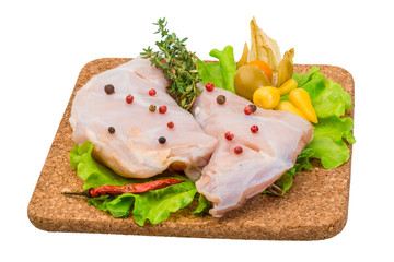 Raw rabbit meat