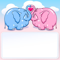 baby elephant in love banner