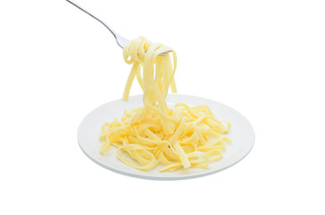 Pasta on fork