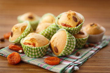 muffins with almonds and dried apricots