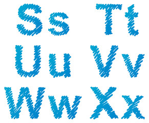 Vector hand-drawn font  shaded marker