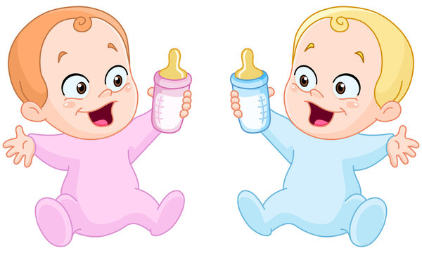 Babies with bottles