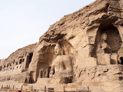 Buddha statue at Yungang Grottoes in Datong, China
