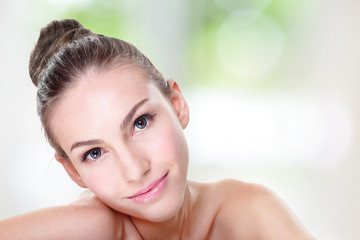 Naklejka premium portrait of young woman face
