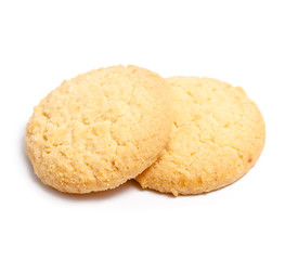 Milk cookies isolated on white background