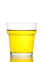 Yellow water in Glass isolated.