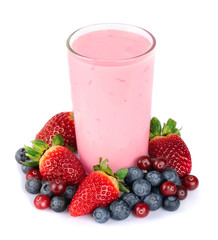 Fresh berries fruit and smoothies