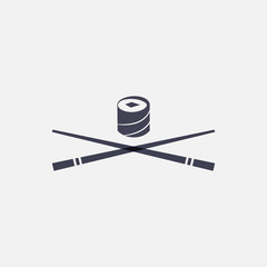 Sushi and chopsticks icon
