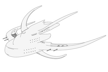 cartoon image of space ship