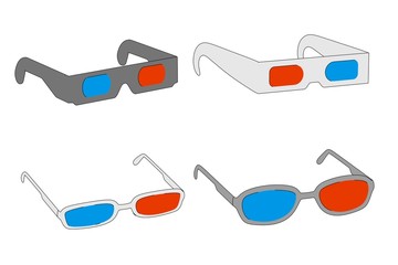 cartoon image of stereoscopic glasses
