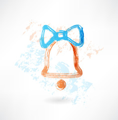 bell with a bow grunge icon
