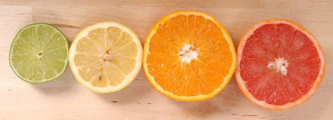 Obrazy na Szkle  pomarańcza, cytryna i grejpfrut