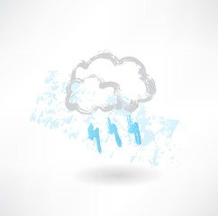 grey cloud grunge icon