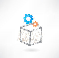 Set block grunge icon