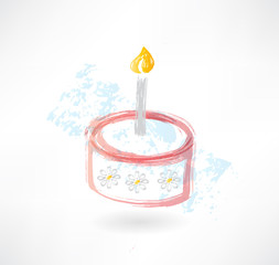 cake and candle grunge icon