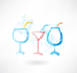 three cocktails grune icon