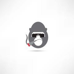 Obraz na płótnie Canvas Gorilla with cigar