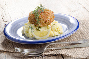 irish salmon fishcake with champ