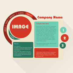 Obraz premium Web Design Template. Flat retro style.