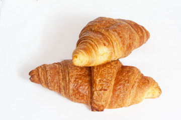 Croissants sur fond blanc