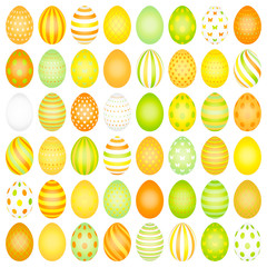 48 Slim Easter Eggs Pattern Green/Yellow/Orange