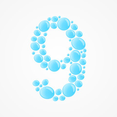Number 9. Vector illustration.