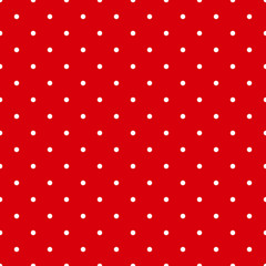 Red polka dot seamless pattern - obrazy, fototapety, plakaty