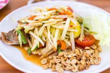 Thai papaya salad or Som Tum (traditional and modern thai food)
