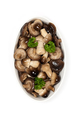 Asia Whole Straw and Shiitake Mushrooms in bowl