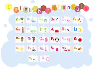 French illustrated alphabet / L'alphabet francais