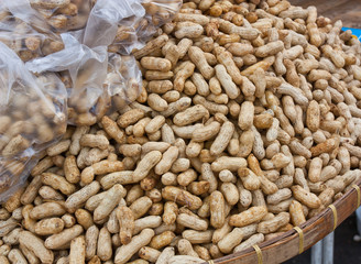 Boiled peanuts sold in the market.