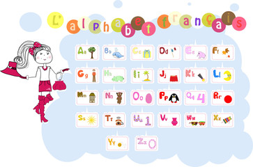 French illustrated alphabet / L'alphabet francais