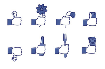 Social network hands set - part 2