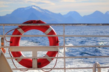 Life buoy on the fjord