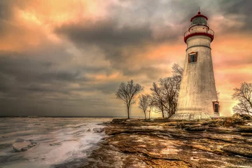 Peel and stick wall murals Lighthouse Marblehead Lighthouse HDR