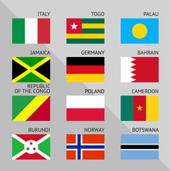 Flags of world, flat. Set number 06