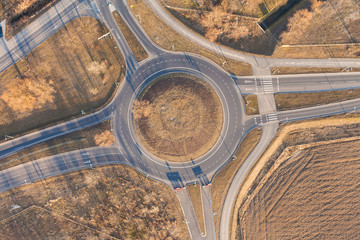 Cars in a roundabout