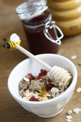 Granola with cranberry and honey