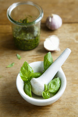 Green basil pesto