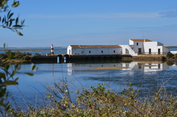 Panorama mit Leuchtturm Ria Formosa Naturpark