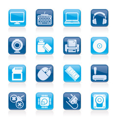 Computer peripherals and accessories icons - vector icon set