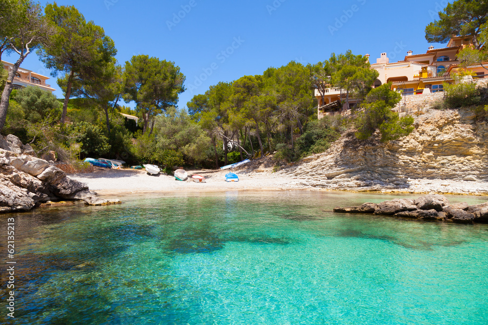 Poster cala fornells view in paguera, majorca