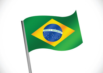 Brazil map and flag theme idea design