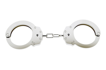 3D handcuffs isolated in white