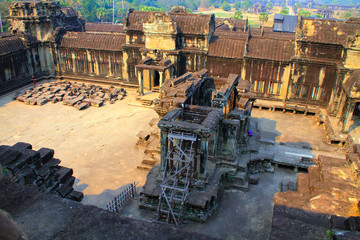 Landscape photo of Classical picture of ancient Combodian  Templ
