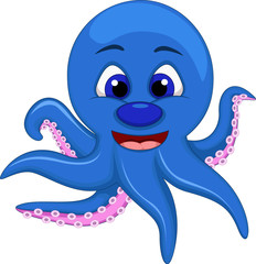 Obraz premium cute blue octopus cartoon