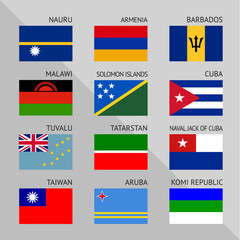 Flags of world, flat. Set number 13