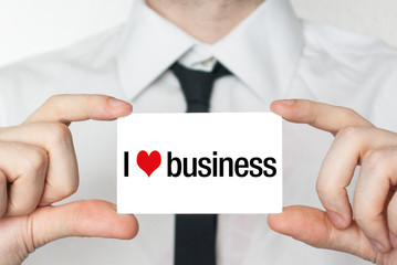 I love business. Businessman in white shirt with a black tie sho